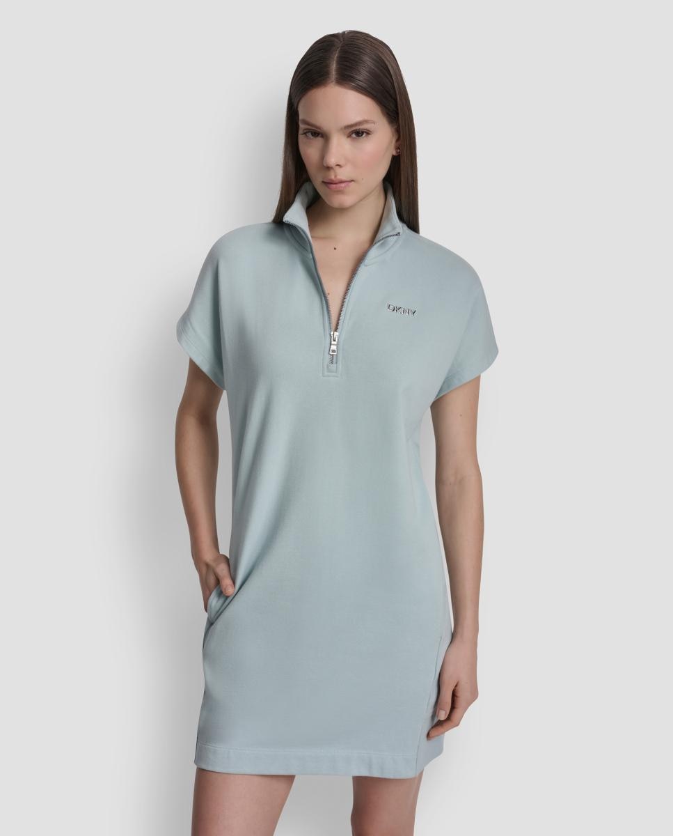 Vestido corto con detalle de logo - Dkny Jeans - Azul claro Azul claro-3
