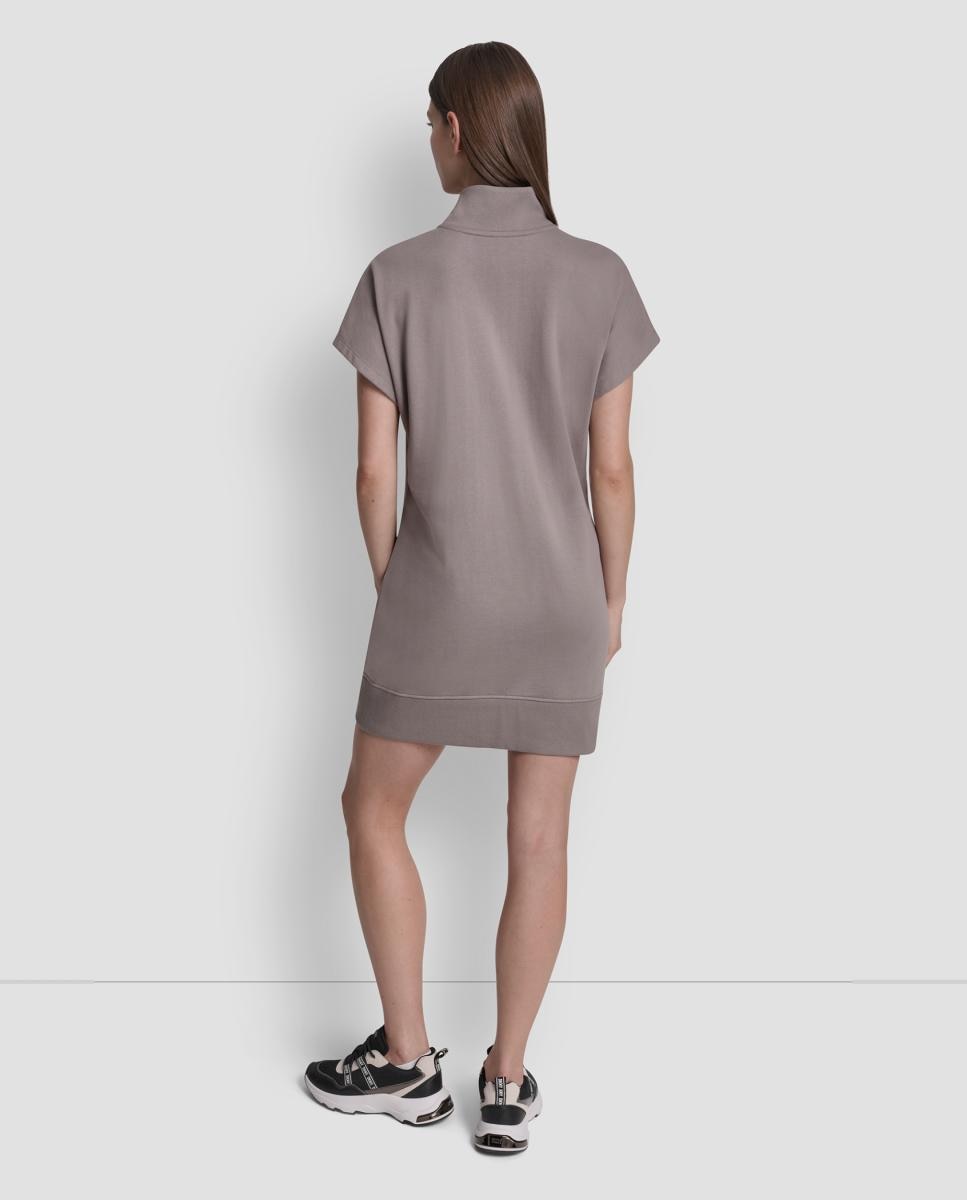 Vestido Curto com Detalhe de Logótipo Cinzento-2