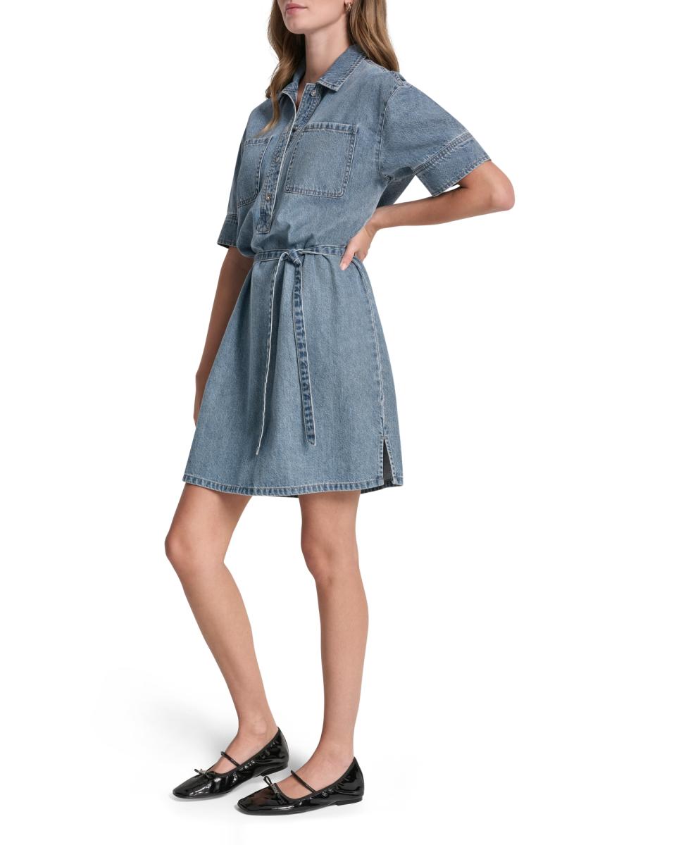 Imagem 0 de Vestido Curto de Ganga