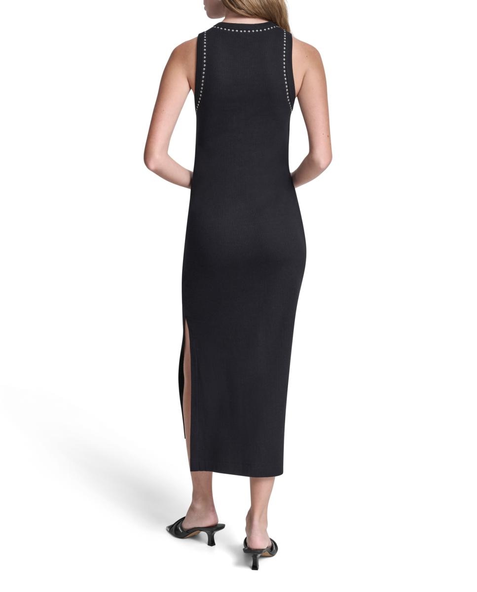 Vestido Midi com Abertura Lateral Preto-2