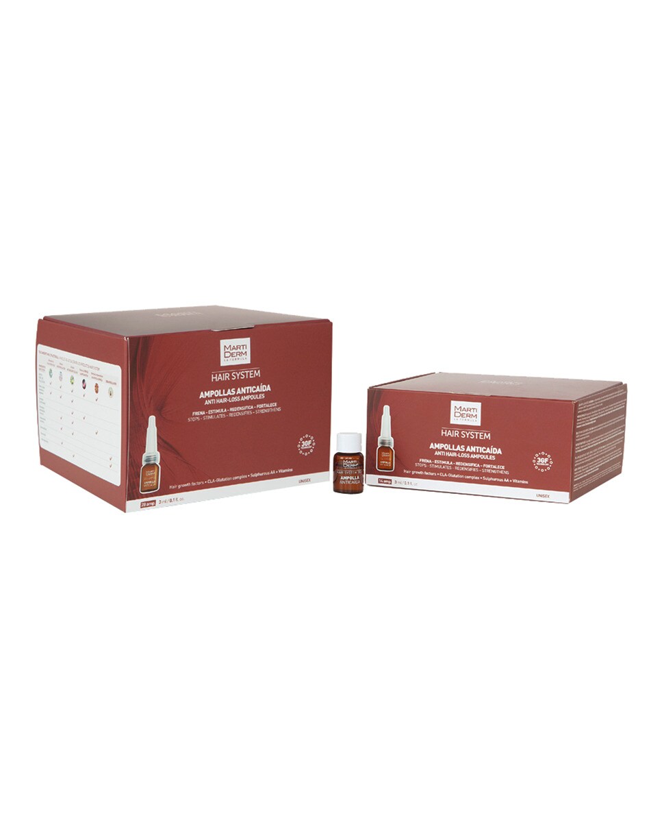 28 ampolas anti-queda Hair System Martiderm 2