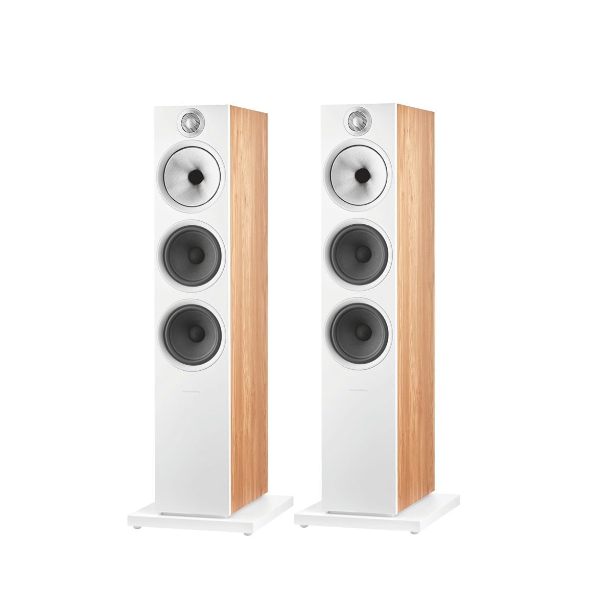 Imagen 1 de Caja Acústica de columna Bowers & Wilkins Serie 603 S2 Anniversary Edition (dos unidades) (Reacondicionado Grado D) - Blanco / Roble Blanco / Roble