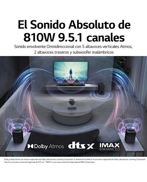 Barra de Sonido LG MERIDIAN 2022 S95QR Dolby Atmos (Reacondicionado Grado C) - Acero Acero-7