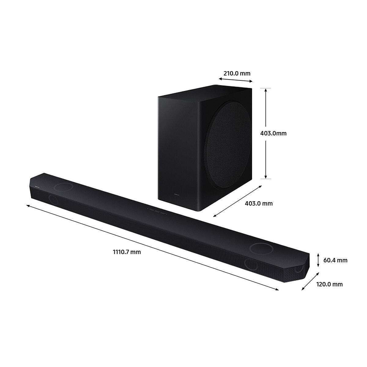 Barra de sonido Samsung 2023 HW-Q800C con Dolby Atmos y DTS: X, Q-Symphony, 5.1.2 ch, 360W, Subwoofer inalámbrico (Reacondicionado Grado D) - Negro Negro-7