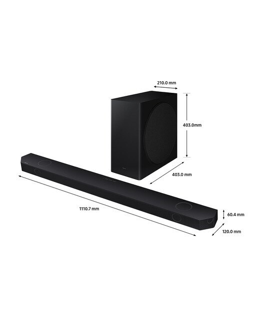 Barra de sonido Samsung 2023 HW-Q800C con Dolby Atmos y DTS: X, Q-Symphony, 5.1.2 ch, 360W, Subwoofer inalámbrico (Reacondicionado Grado D) - Negro Negro-7