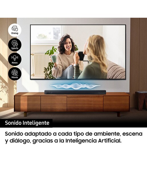 Barra de sonido Samsung 2023 HW-Q600C con Dolby Atmos y DTS: X, Q-Symphony, 3.1.2 ch, 360W, Subwoofer inalámbrico (Reacondicionado Grado D) - Negro Negro-5