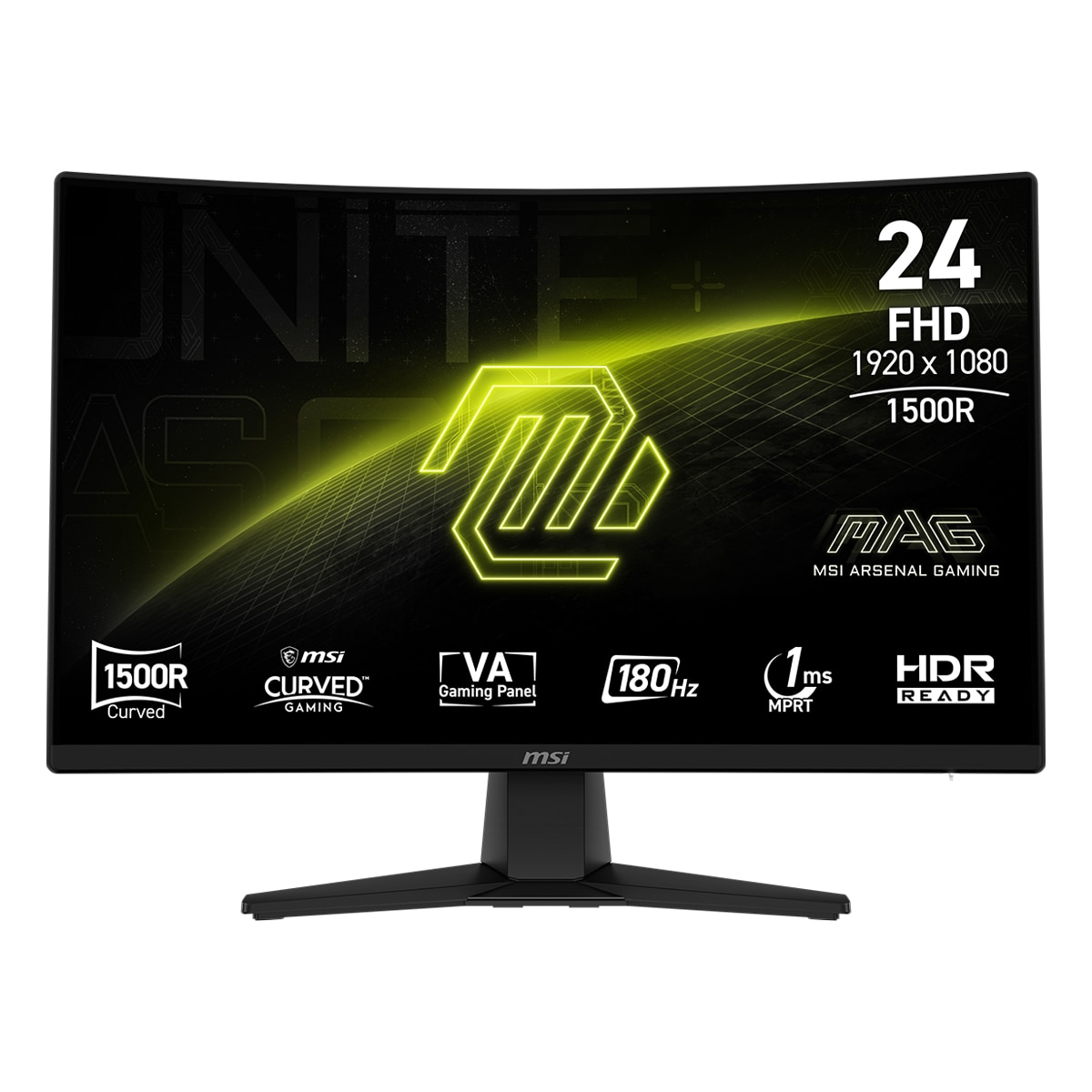 Imagen 0 de Monitor PC Gaming curvo 60cm (23,6") MSI MAG 242C, 180 Hz Full HD (Reacondicionado A estrenar) Negro