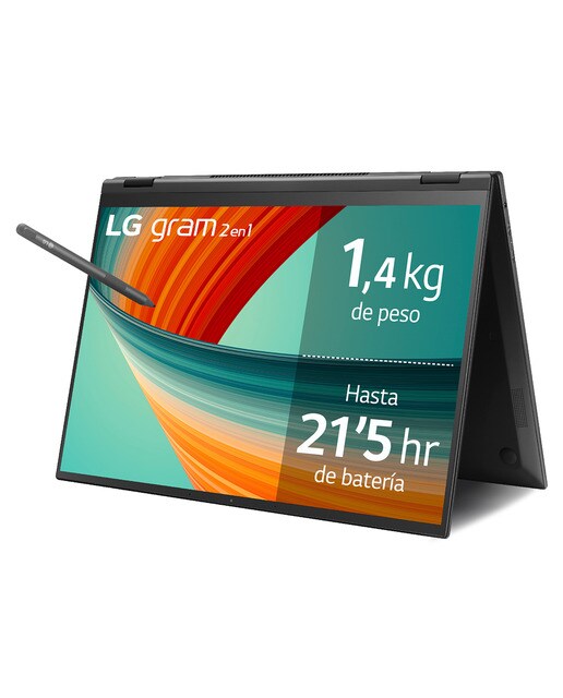 Convertible 2 en 1 LG gram 16T90R, Intel Core i7-1360P, 16GB, 512GB SSD, 16", W11 (Reacondicionado Grado C) - Negro ·… — oferta en El Corte Inglés