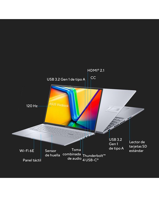 Portátil ASUS Vivobook 16X K3605ZU-N1106W, Intel Core i7-12650H, 16GB, 512GB SSD, Nvidia GeForce RTX 4050 6GB, 16", W11 (Reacondicionado A estrenar) - Plata Plata-5