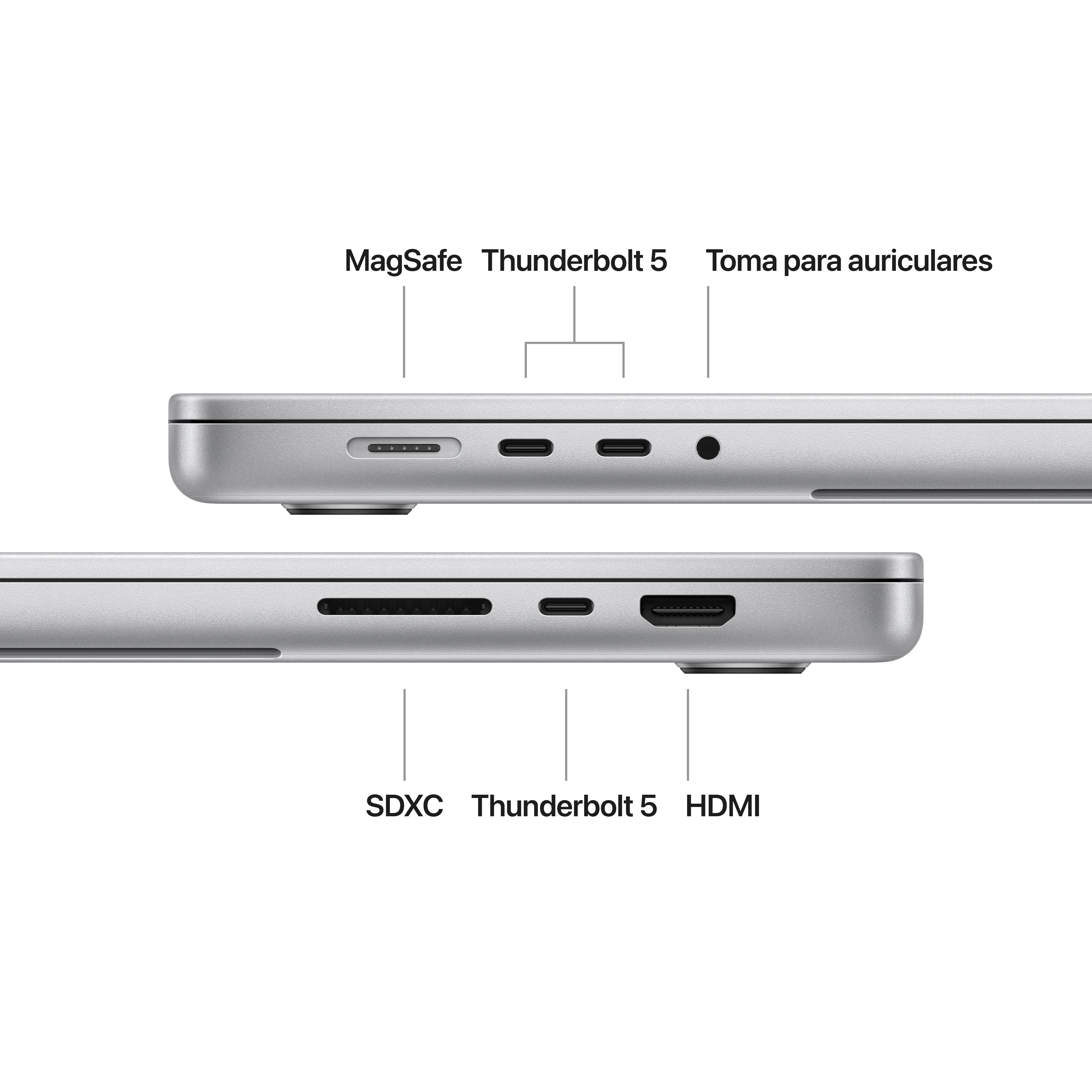 Imagen 7 de Apple MacBook Pro 16 (2024) M4 Pro, 24GB, 512GB SSD, 16,2", MacOS (Reacondicionado Grado C) - Plata Plata