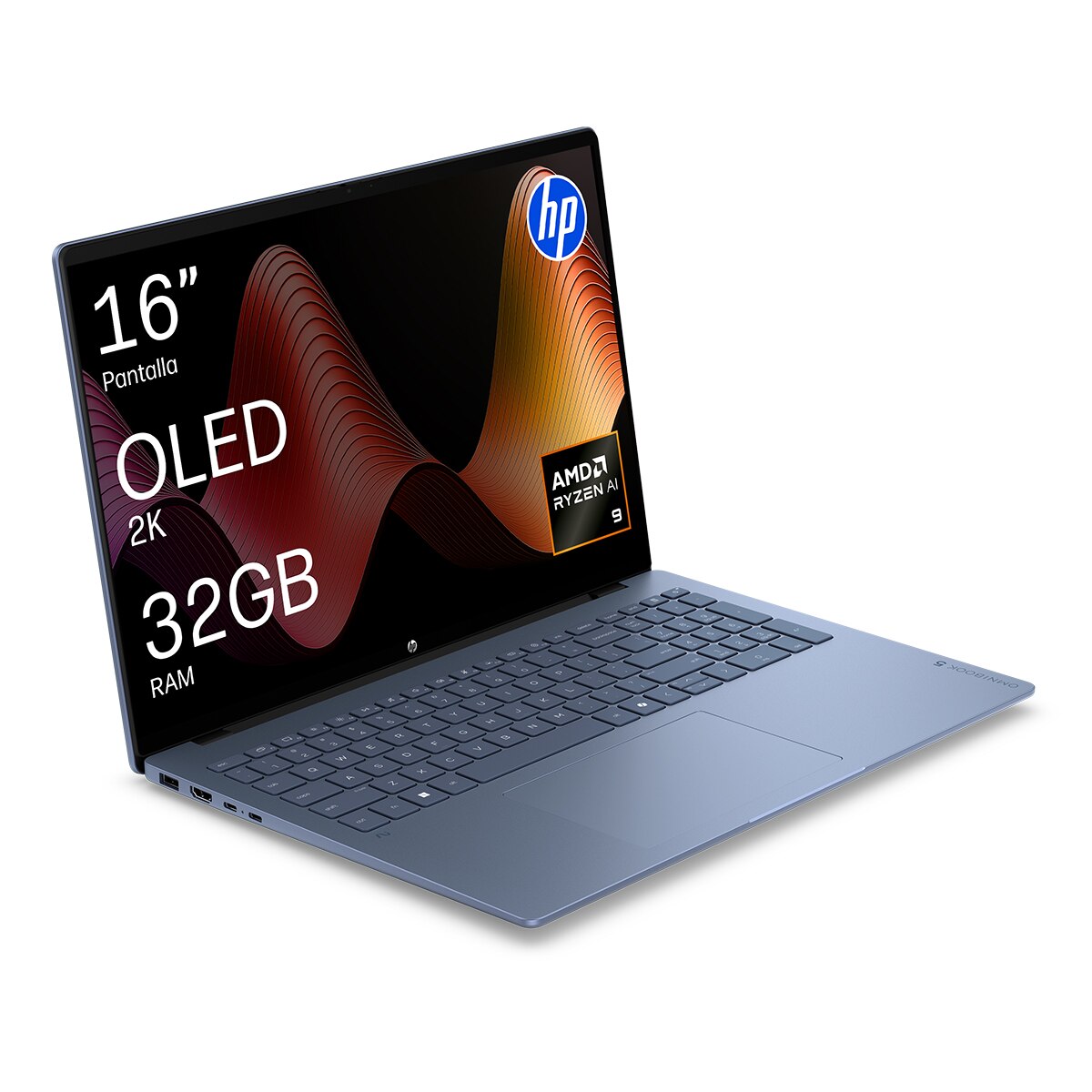 Portátil HP OmniBook 5 16-bp0005ns, Copilot+PC, Sin cargador, Ryzen IA 9-465, 32GB, 1TB SSD, 16" OLED, W11 (Reacondicionado Grado A) - Azul Azul-2