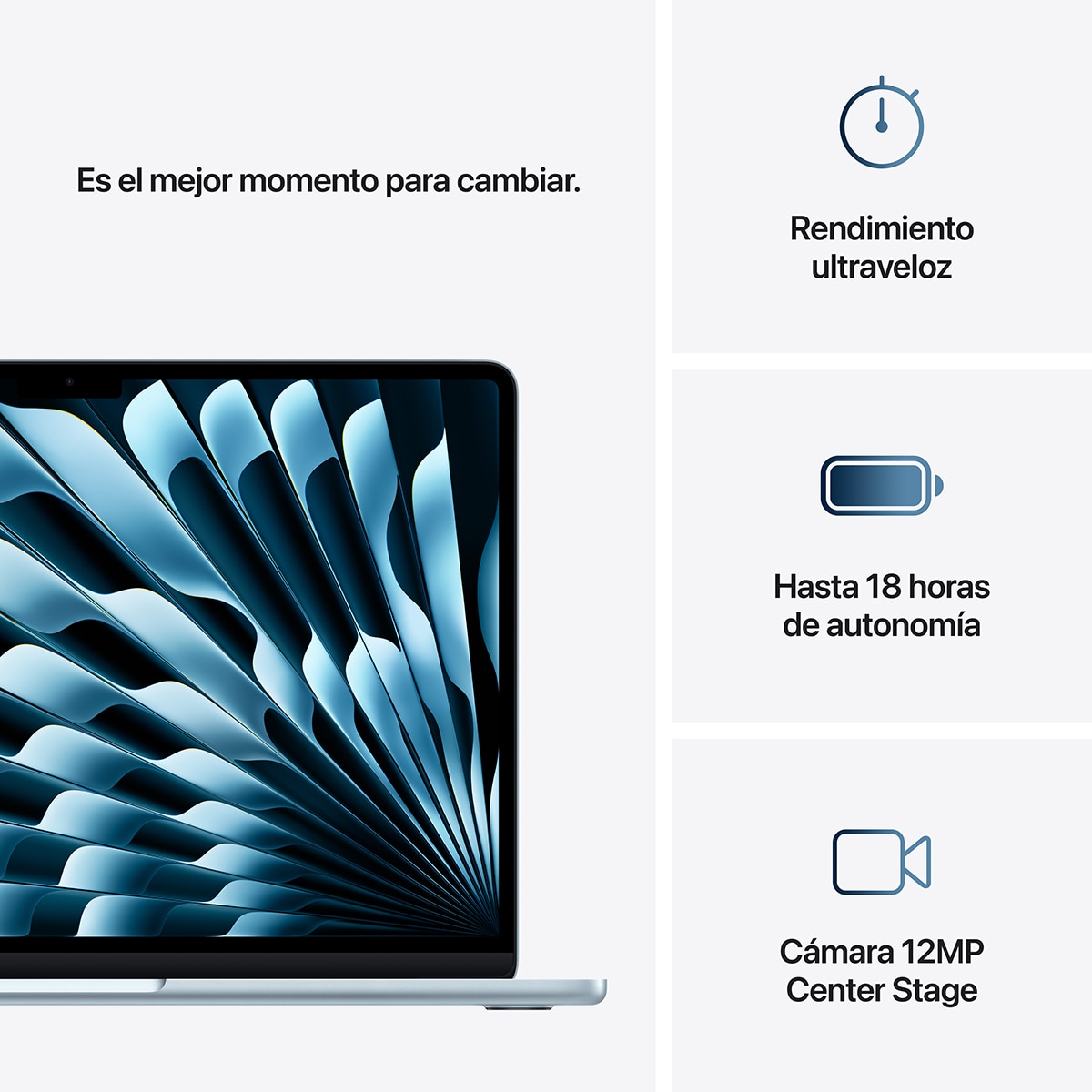 Imagen 11 de Apple MacBook Air 13 (2025) M4, 16GB, 256GB SSD, 13", macOS (Reacondicionado Grado D) - Azul Cielo Azul Cielo