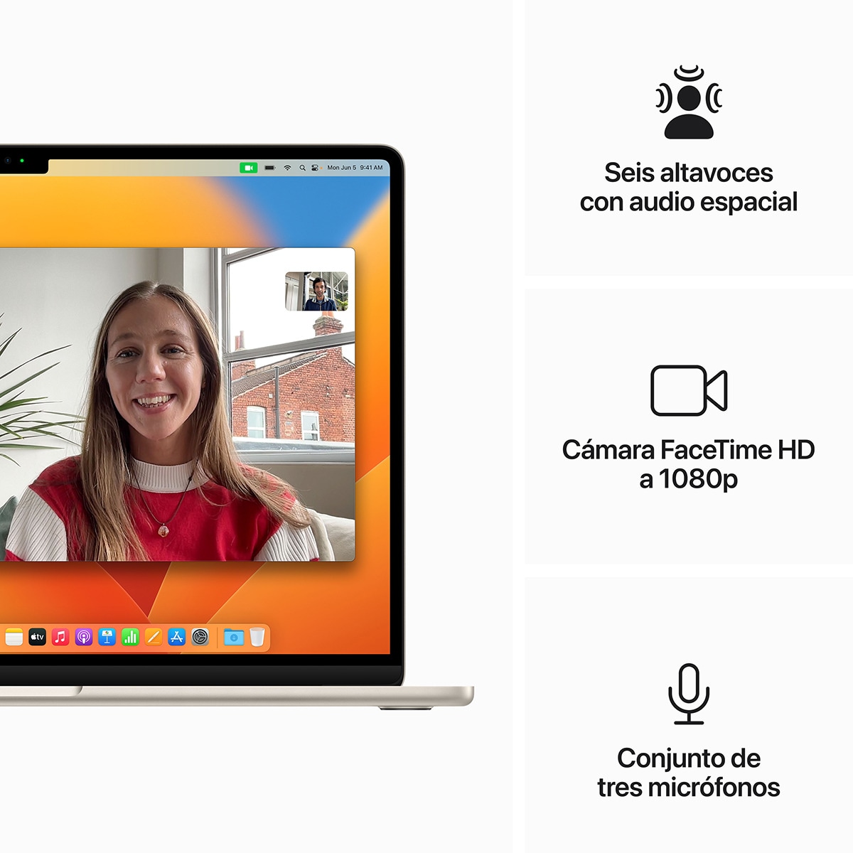 Apple MacBook Air 15 (2023), M2, 8GB, 256GB SSD, 15,3", MacOS (Reacondicionado Grado C) Blanco estrella-6
