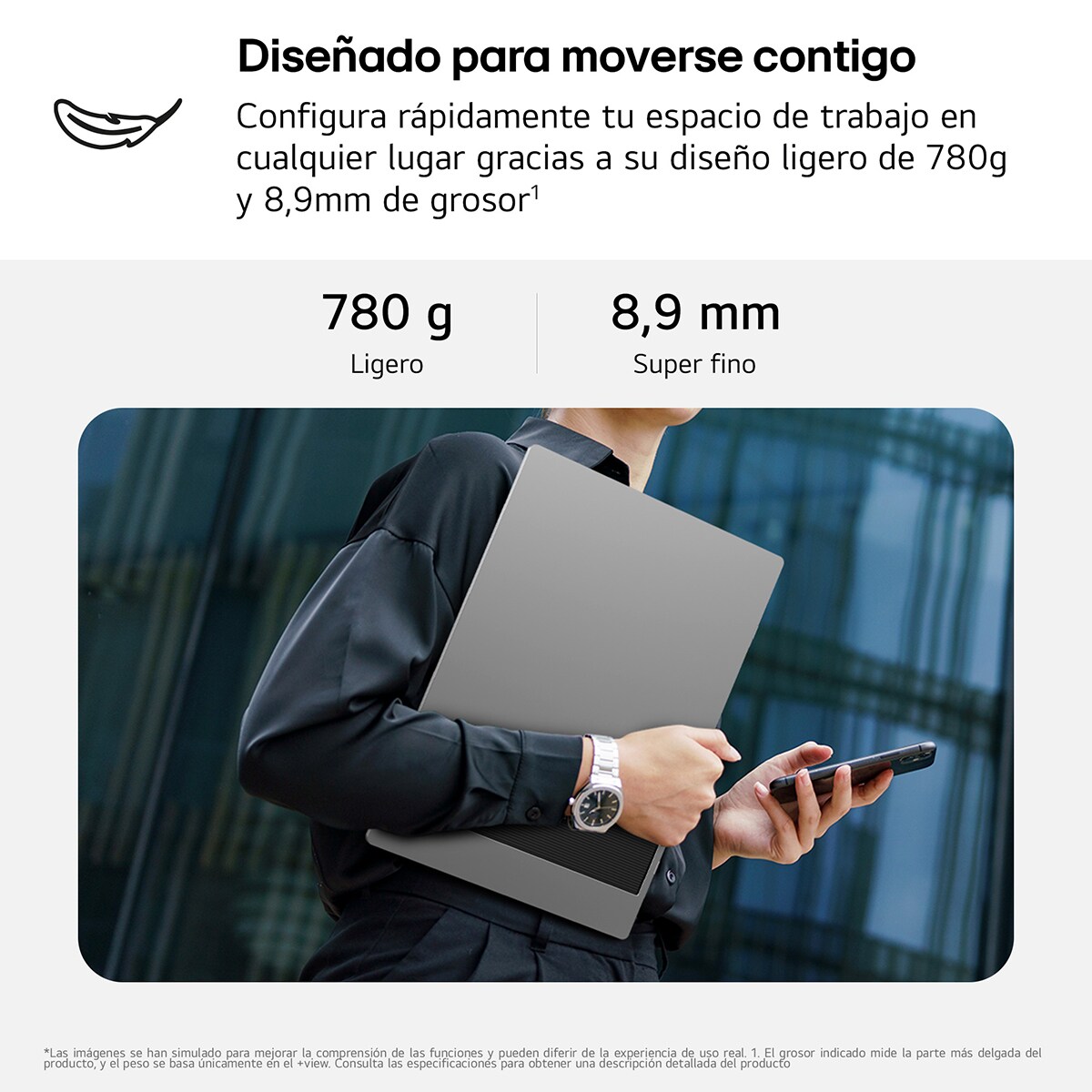 Monitor PC portátil 43cm (17") LG gram +view 17MT70, 60 Hz, WQXGA (Reacondicionado A estrenar) Negro-2