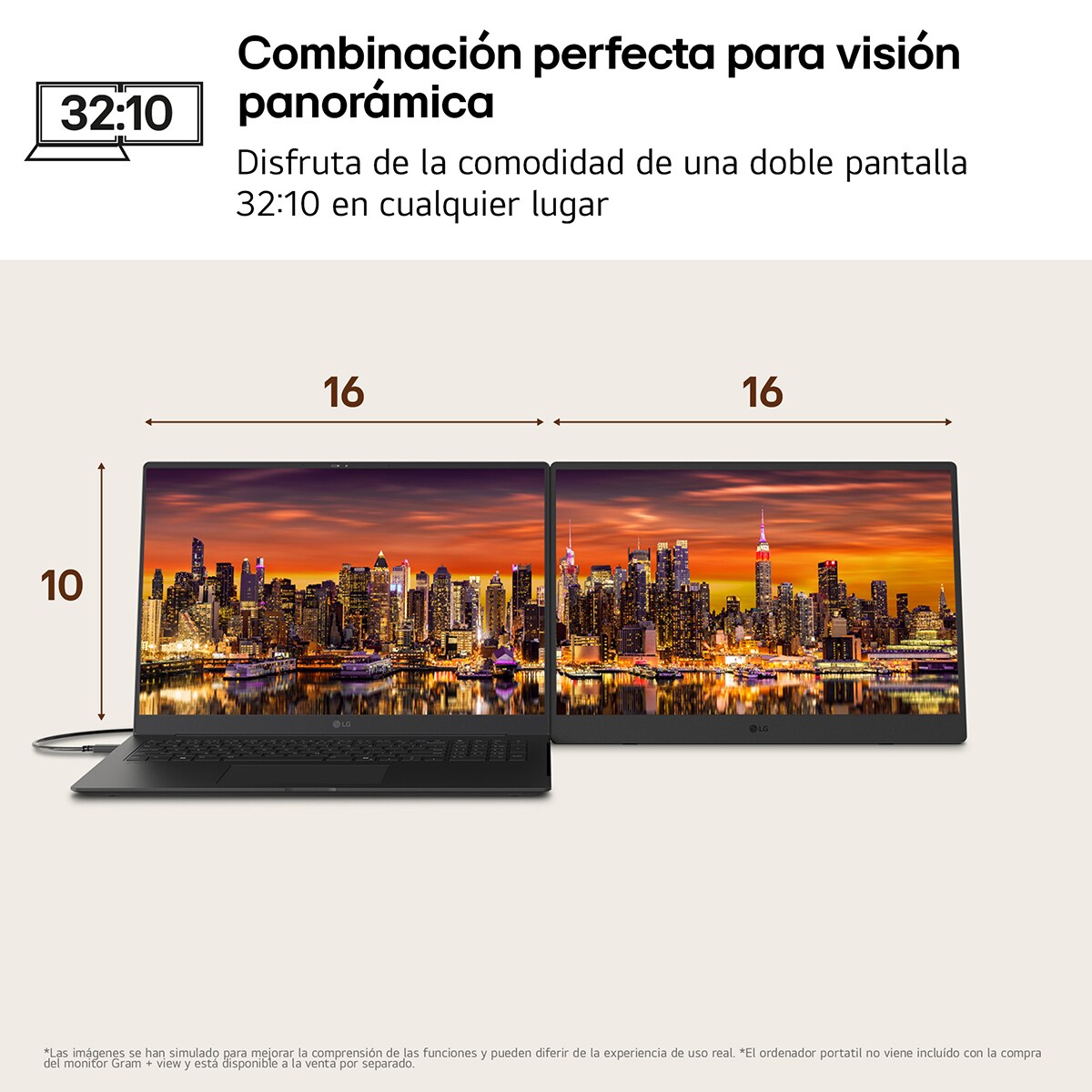 Monitor PC portátil 43cm (17") LG gram +view 17MT70, 60 Hz, WQXGA (Reacondicionado A estrenar) Negro-5