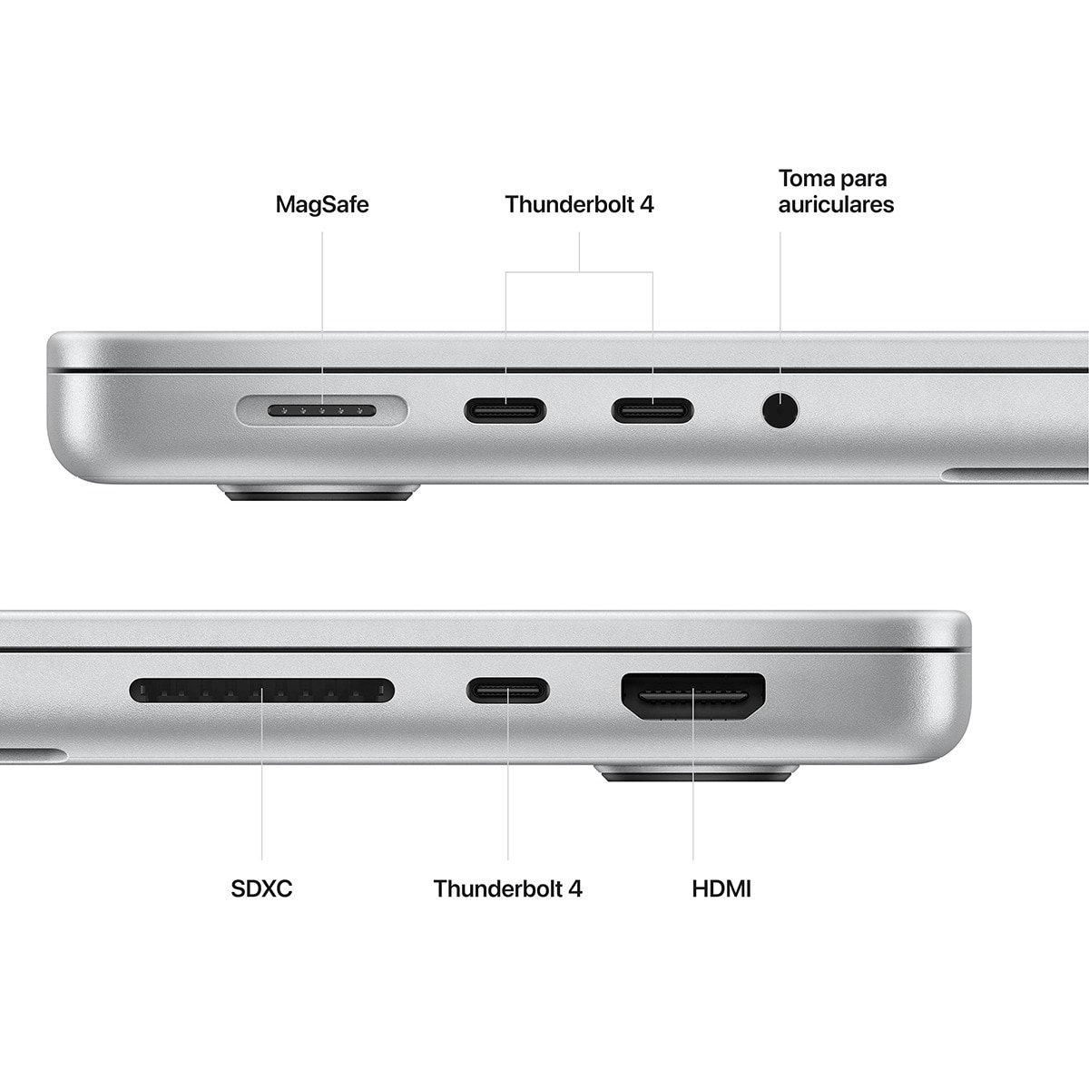 Apple MacBook Pro 14 (2023) M2 Pro, 16GB, 1TB SSD, 14", macOS, Plata (Reacondicionado A estrenar) Plata-5
