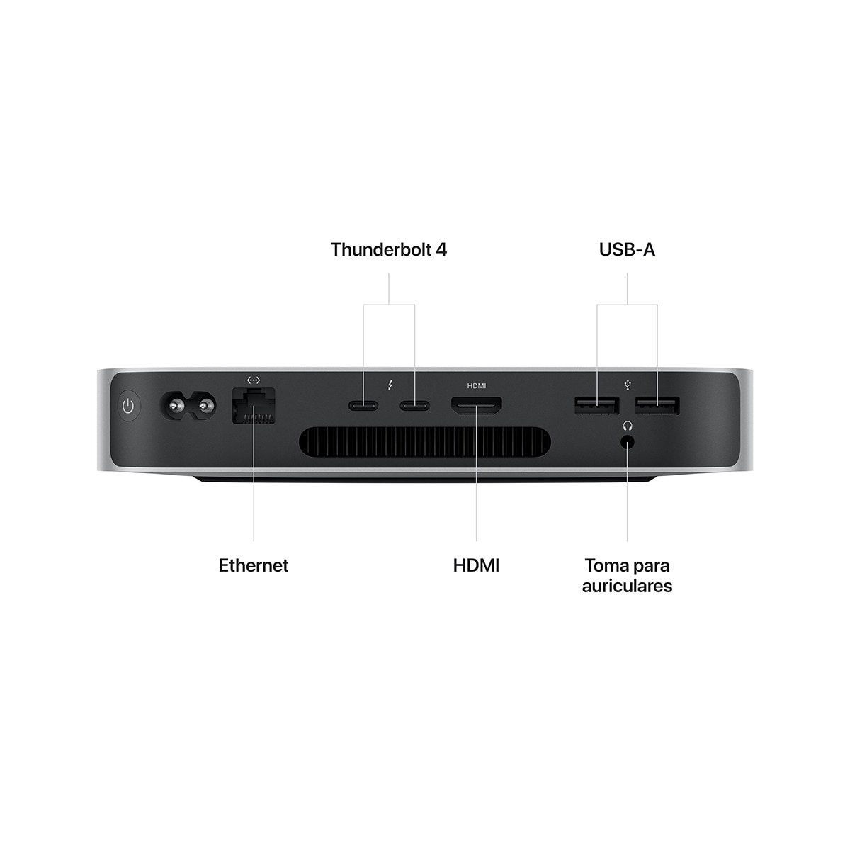 Apple Mac mini (2023) M2, 8GB, 256GB SSD, macOS, Plata Apple Mac mini (2023) M2, 8GB, 256GB SSD, macOS, Plata