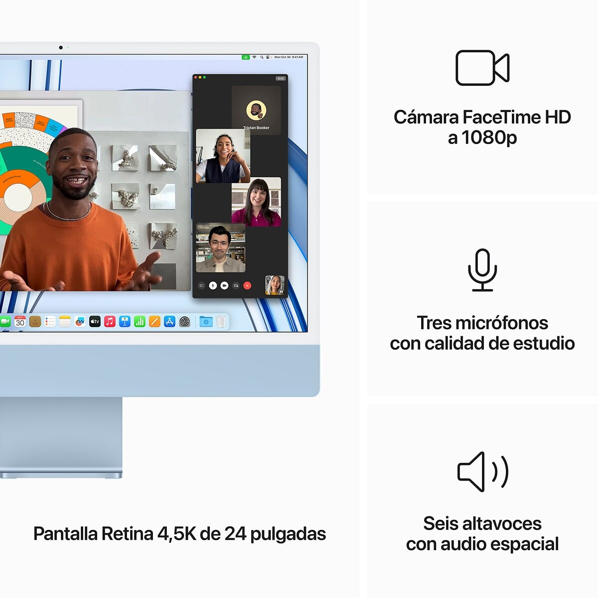 Apple iMac 24 (2023), M3, 8GB, 256GB SSD, GPU 7 Núcleos, Retina 4