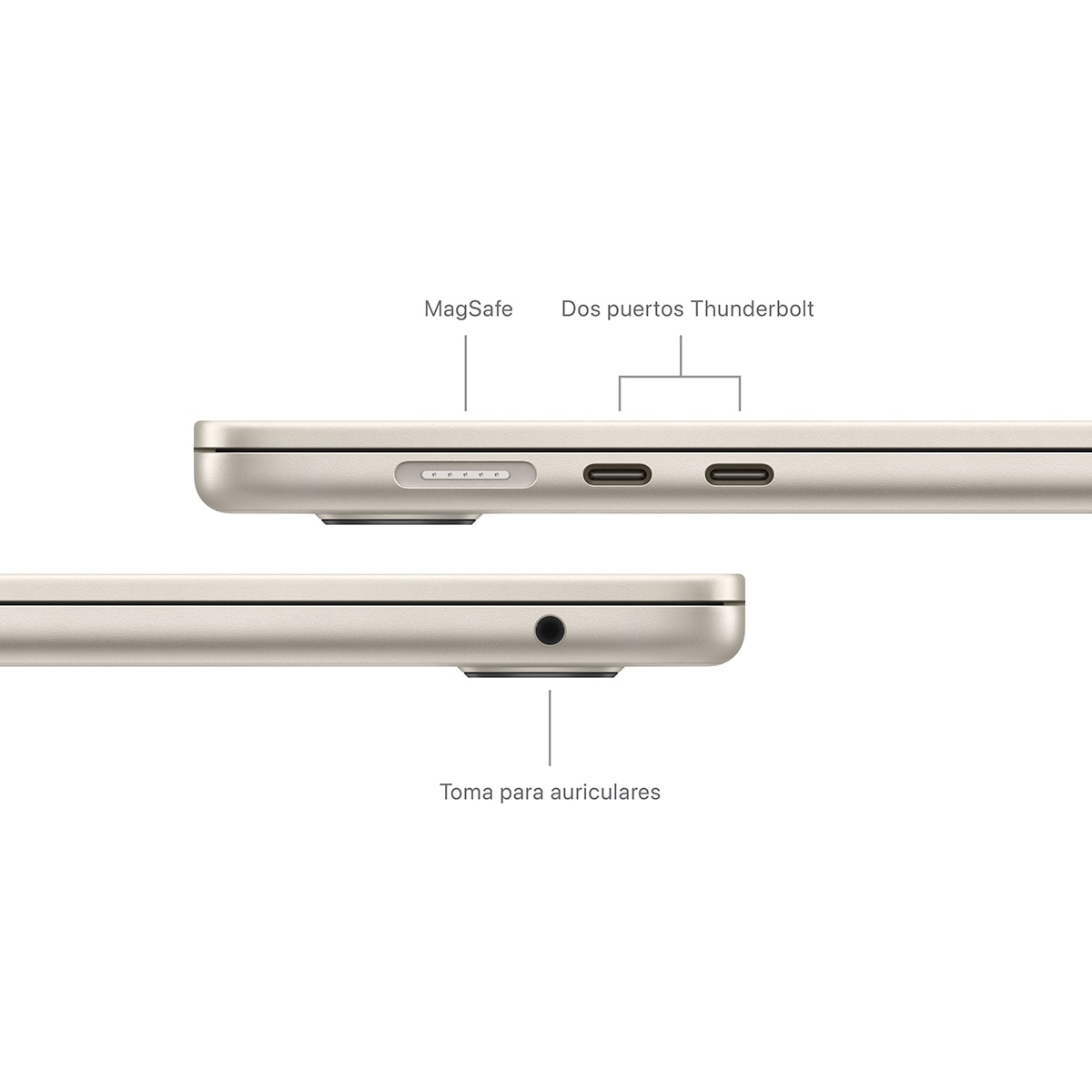 Apple MacBook Air 15 (2024), M3, 8GB, 256GB SSD, 15,3", MacOS, (Reacondicionado A estrenar) Blanco estrella Blanco estrella-7