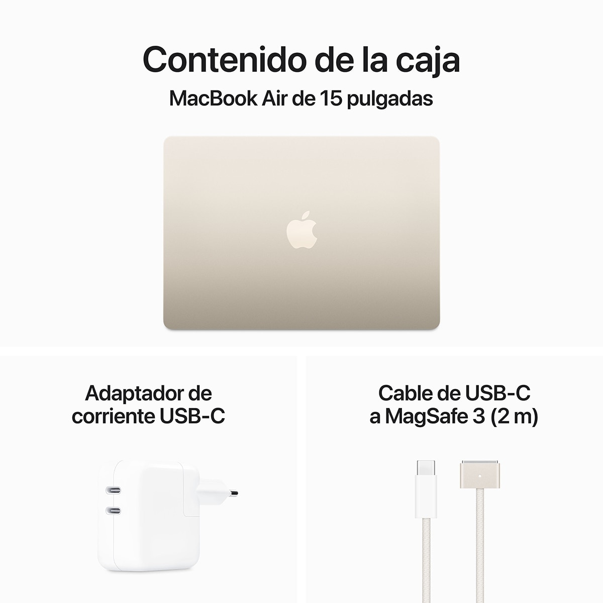 Apple MacBook Air 15 (2024), M3, 8GB, 256GB SSD, 15,3", MacOS, (Reacondicionado A estrenar) Blanco estrella Blanco estrella-9