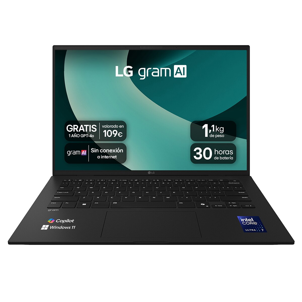 Imagen 0 de Portátil LG gram 14Z90T, Intel Core Ultra 7-255H, 32GB, 2TB SSD, 14", W11 (Reacondicionado Grado A) Negro