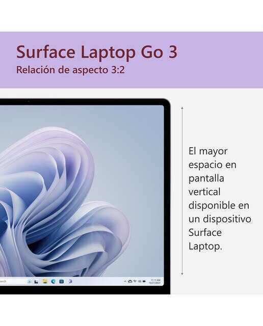 Microsoft Surface Laptop Go 3, i5-1235U, 8GB, 256GB SSD, 12,4", W11 (Reacondicionado A estrenar) - Platino 256 GB + 8 GB RAM Platino-8