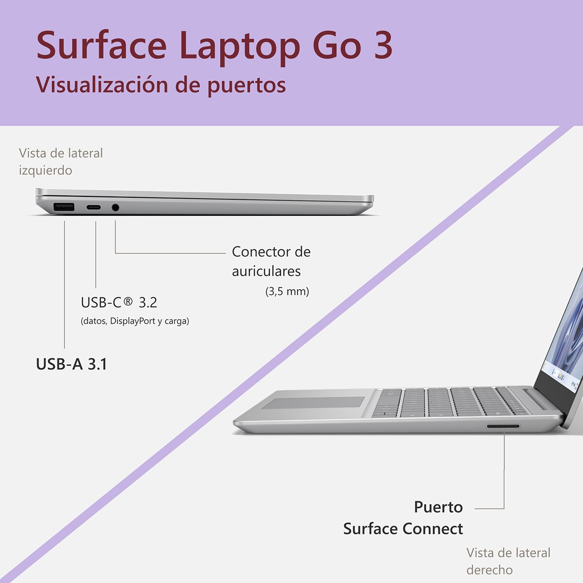 Microsoft Surface Laptop Go 3, i5-1235U, 8GB, 256GB SSD, 12,4