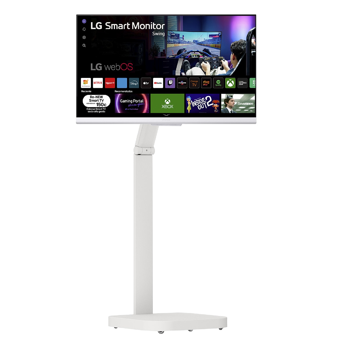 Imagen 0 de LG Smart Monitor Swing, 32'', serie gaming, 4K UHD, 144 Hz, 1ms, webOS 24, peana Swing portátil y flexible, Mando Magic Pointer Remote (Reacondicionado Grado C) Blanco