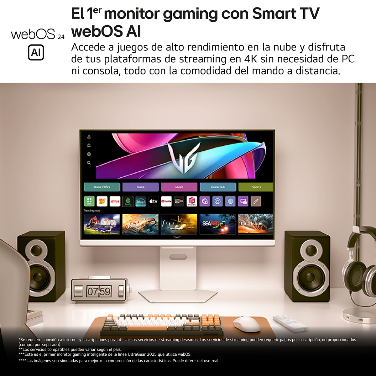Monitor PC Gaming 80cm (32") LG UltraGear 32G810SA-W, 144Hz, UHD 4K (Reacondicionado Grado A) - Blanco Blanco-4