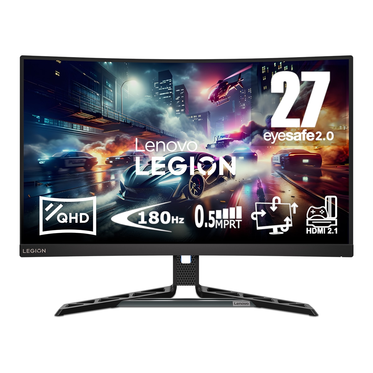 LENOVO - Monitor PC Gaming curvo 69cm (27") Lenovo Legion R27qc-30, 180 Hz, QHD (Reacondicionado A estrenar).