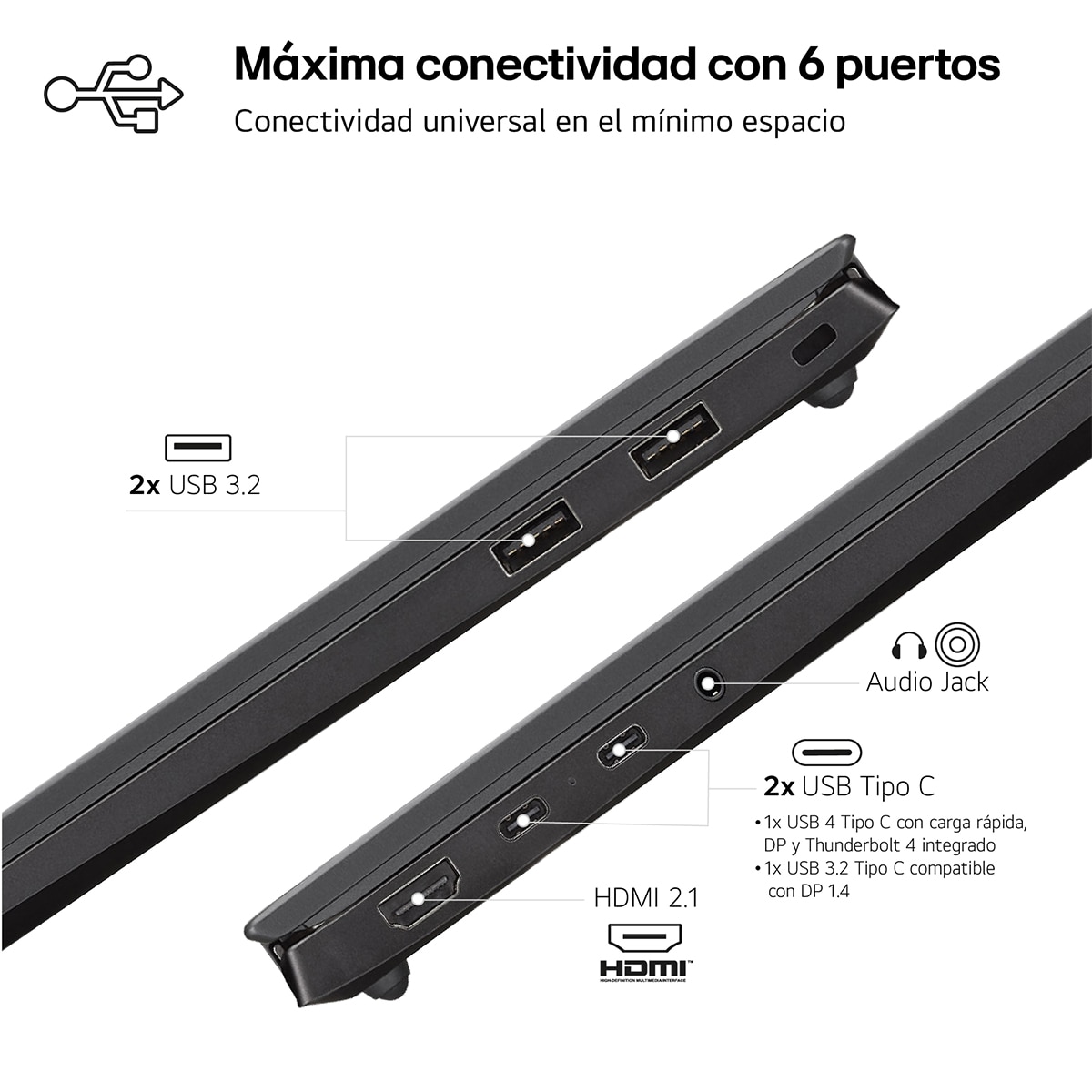 Portátil LG gram 14Z90S-G.AD78B, Intel Core Ultra 7 155H, 32GB, 1TB SSD, 14", W11 (Reacondicionado Grado C) - Negro Negro-6