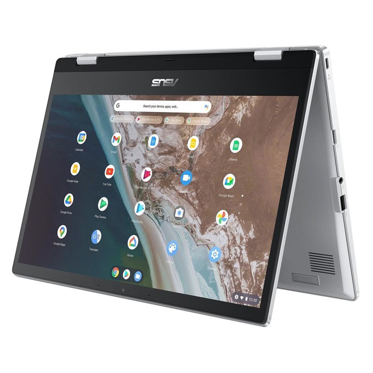Convertible 2en1 ASUS Chromebook CX1400FKA-EC0160, Intel Celeron N4500, 8GB, 64GB eMMC, ChromeOS (Reacondicionado Grado A) - Plata Plata-3