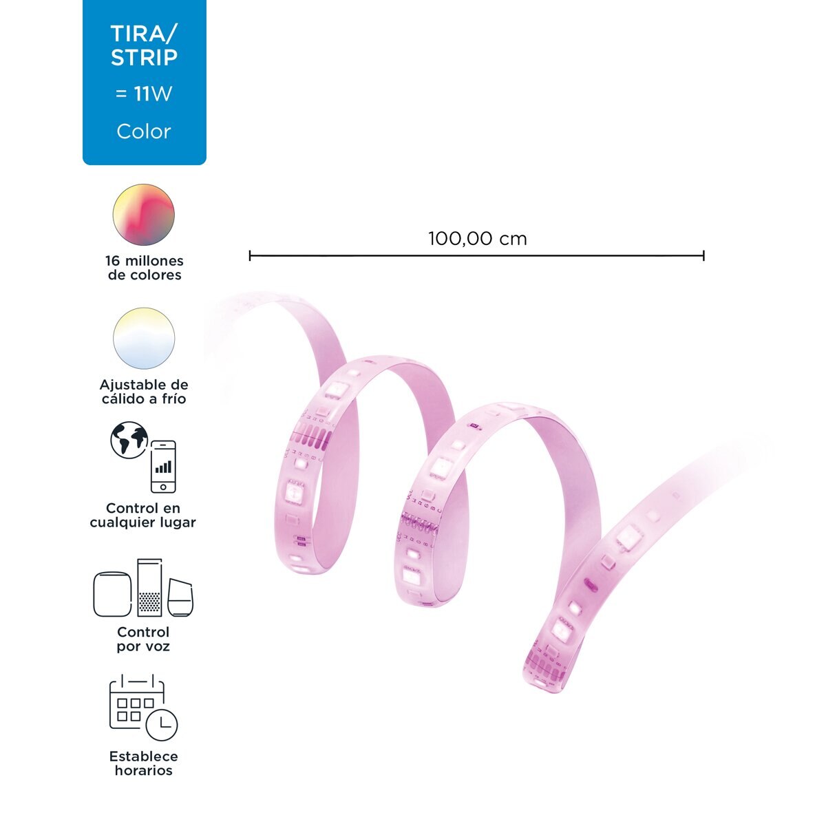 Extensión de tira LED Wiz 1 metro 800lm (Reacondicionado A estrenar) - Blanco Blanco-2