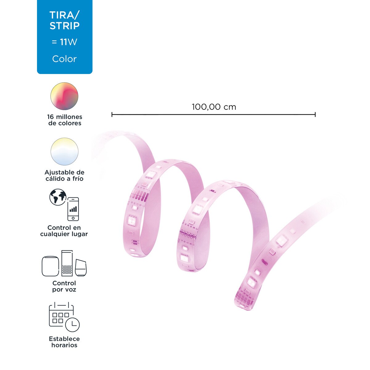 Extensión de tira LED Wiz 1 metro 800lm (Reacondicionado A estrenar) - Blanco Blanco-2