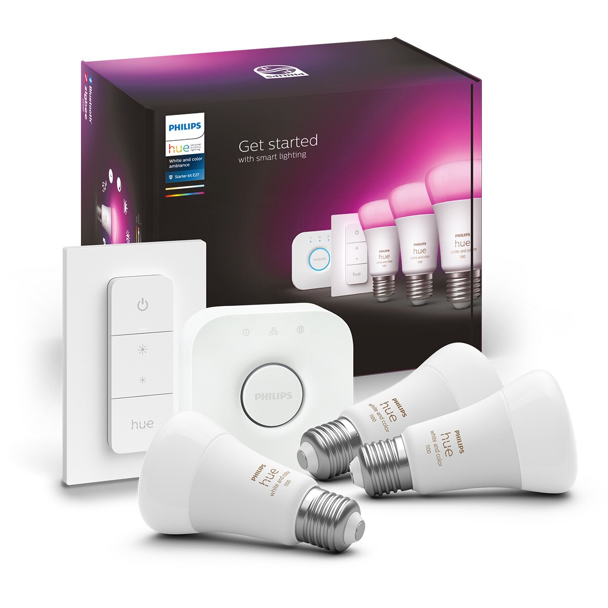 Kit de inicio Philips Hue White and Color Ambiance E27 (3