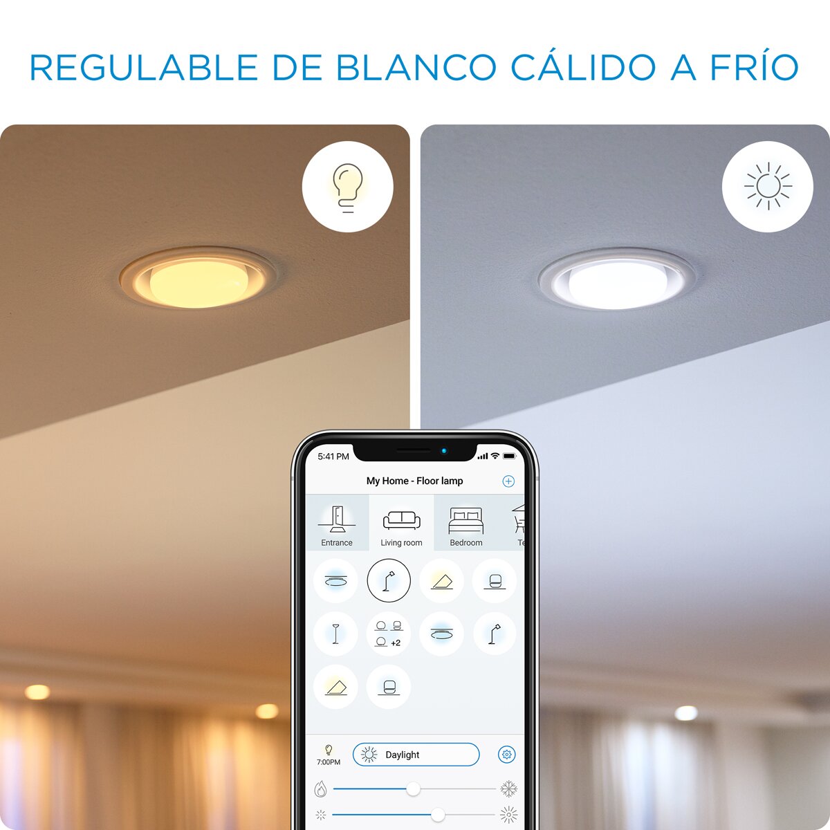 Bombilla inteligente WiZ LED Regulable Blancos 50W GU10 WiFi y Bluetooth (Reacondicionado A estrenar) 4
