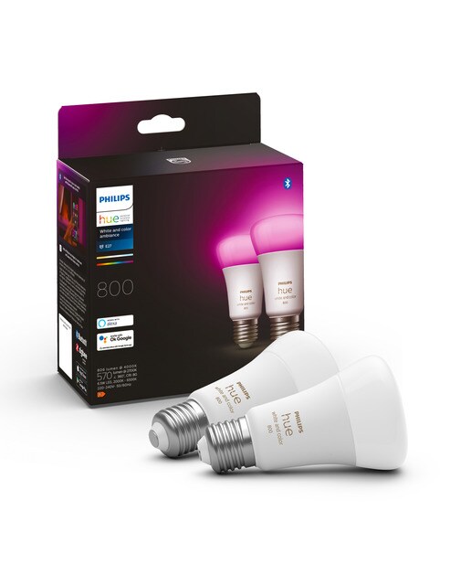 Pack 2 Bombillas Philips HUE White & Color Ambiance A60 E27 (Reacondicionado A estrenar) - Blanco Blanco-3