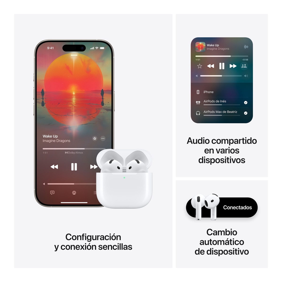 Apple Airpods 4 con cancelación de ruido - Auriculares inalámbricos Bluetooth y Estuche de carga (Reacondicionado Grado A) Blanco-8