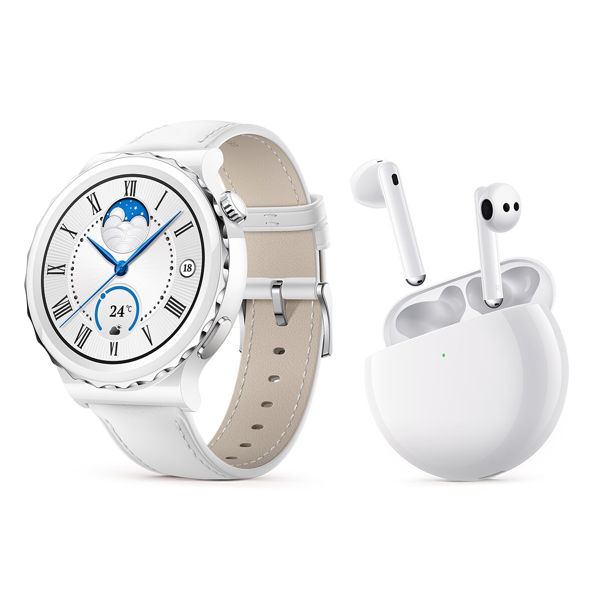 Huawei Watch GT Pro 43 mm Cuero Blanco Smartwatch Auriculares