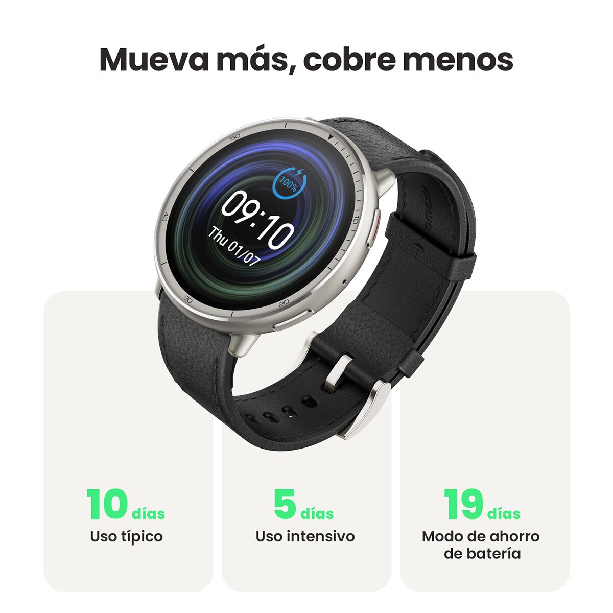 Amazfit Active 2 (Round) Versión Premium Smartwatch (Reacondicionado Grado A) - Negro Negro-5