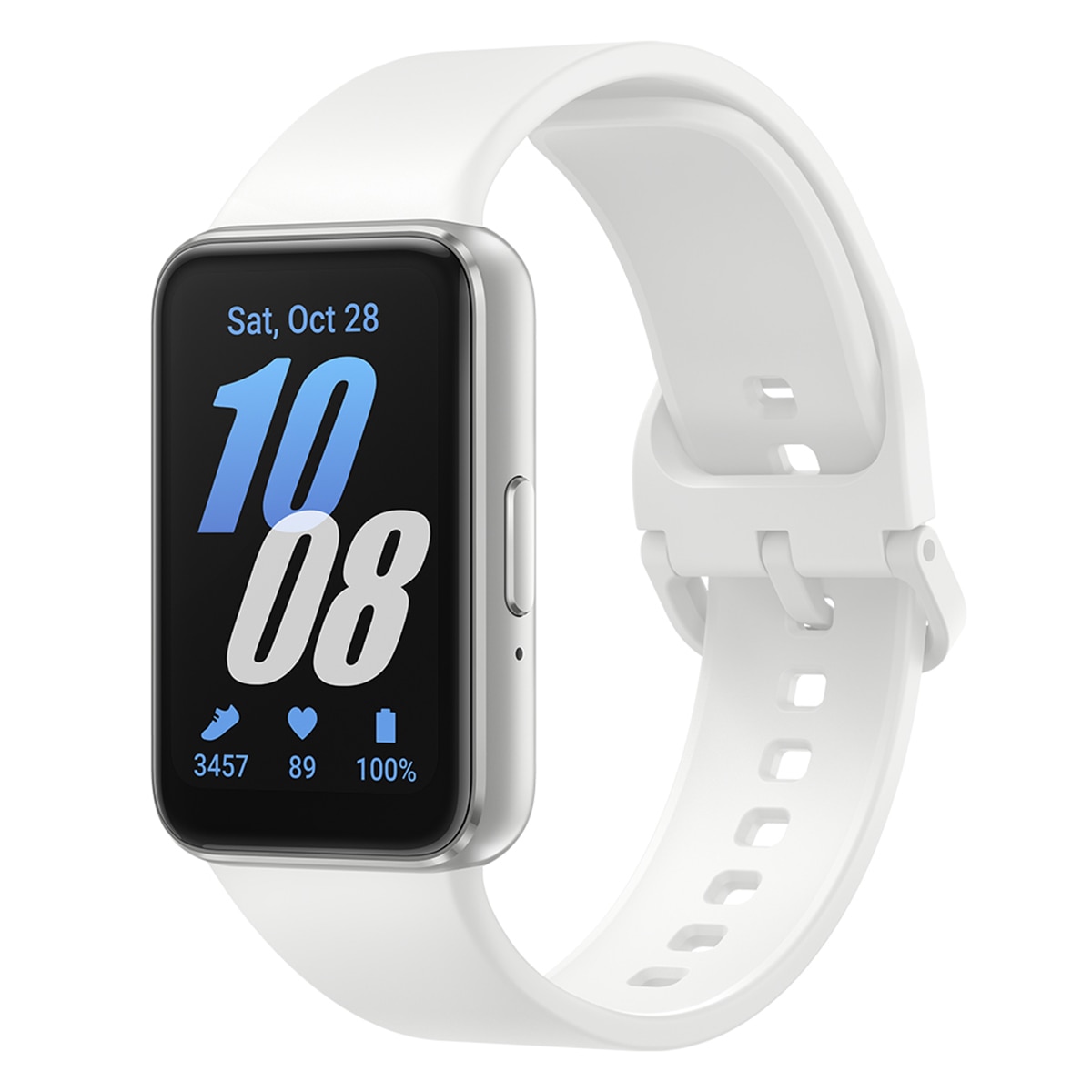 Samsung - Samsung Galaxy Fit3 Plata-Blanco Pulsera de actividad (Reacondicionado Grado A).
