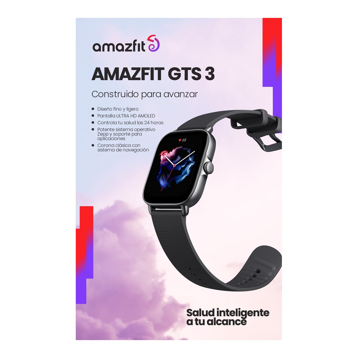 Amazfit GTS3 Graphite Black Smartwatch (Reacondicionado Grado C) - Negro Negro-5