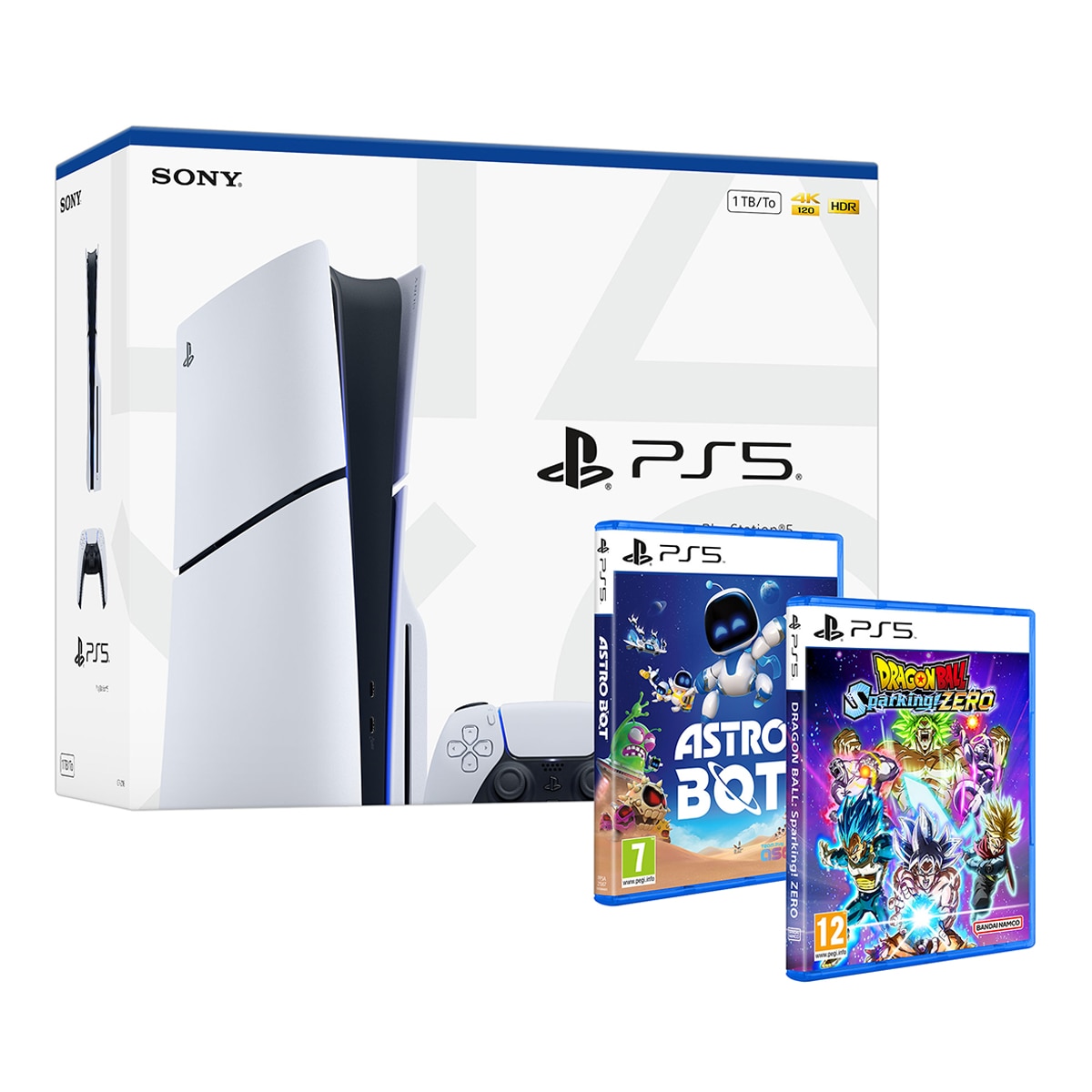 Consola PlayStation 5 + Dragon Ball Sparking Zero + Astro Bot Consola PlayStation 5 + Dragon Ball Sparking Zero + Astro Bot
