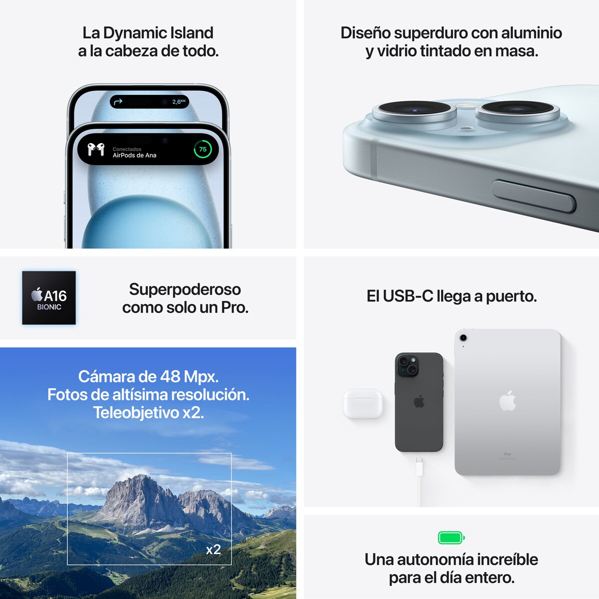 Apple iPhone 15 Plus móvil libre (Reacondicionado A estrenar) Azul-8