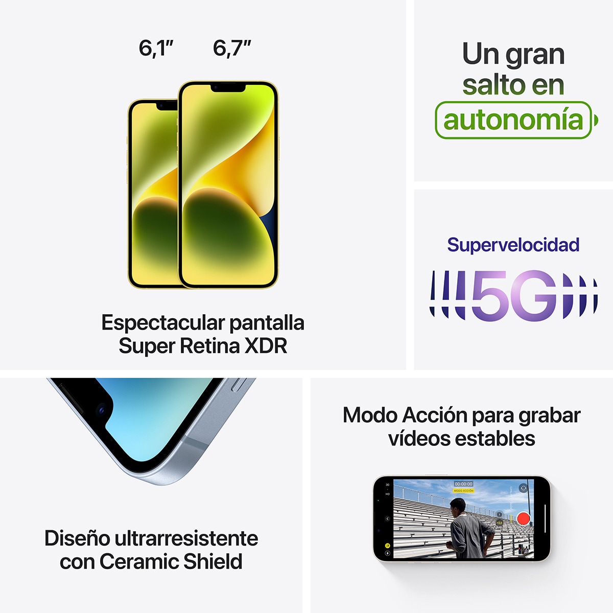 Apple iPhone 14 Plus móvil libre (Reacondicionado A estrenar) Blanco estrella-7