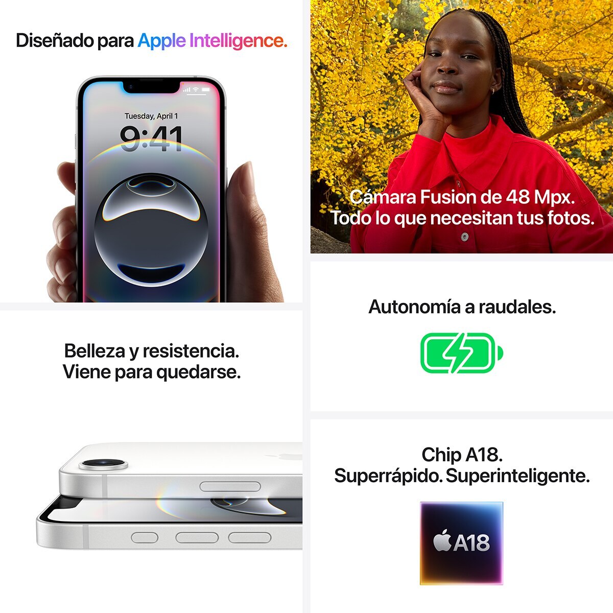 Apple iPhone 16e móvil libre (Reacondicionado Grado C) - Negro 256 GB + 8 GB RAM Negro-7
