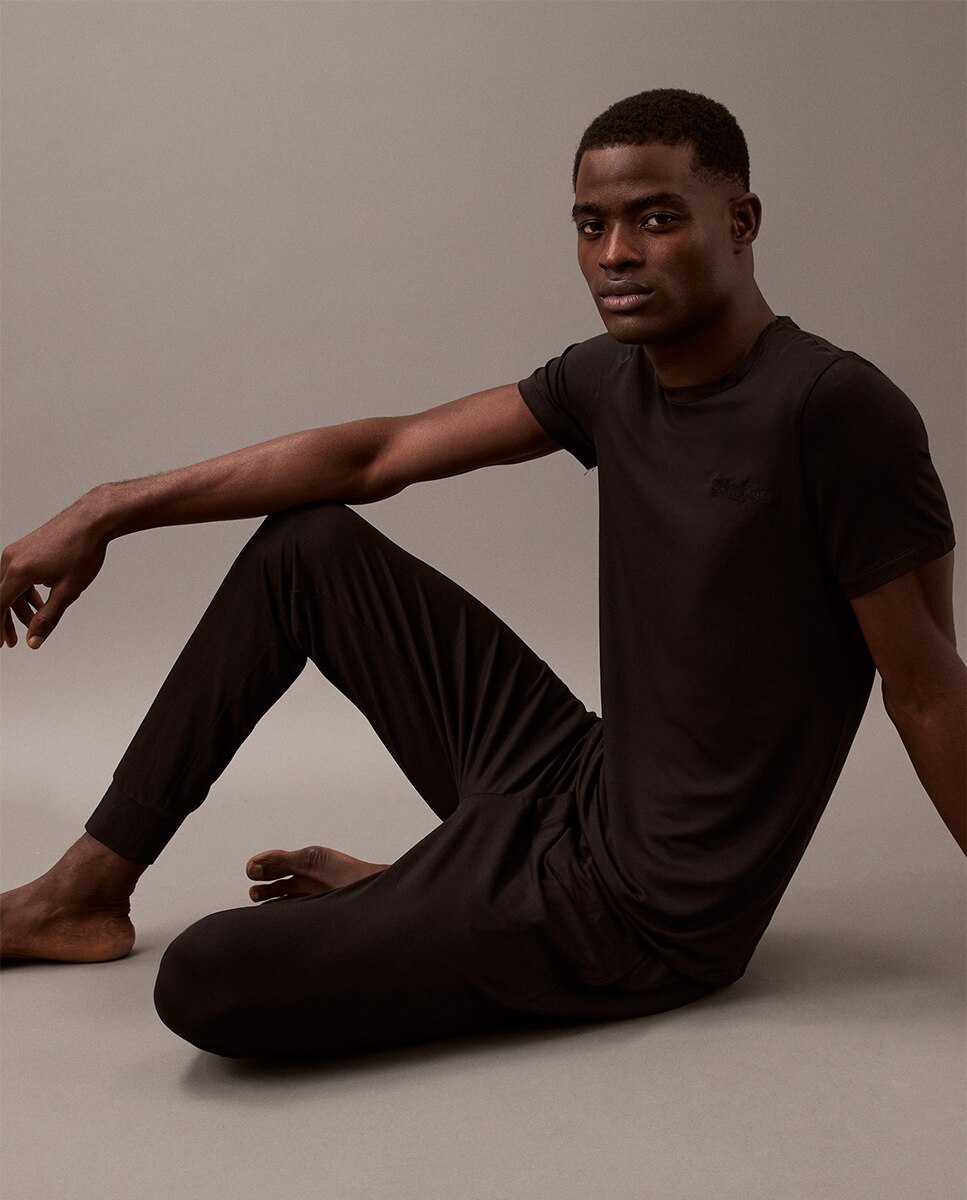 Pantalón de chándal con puño - Calvin Klein - Negro Negro-2