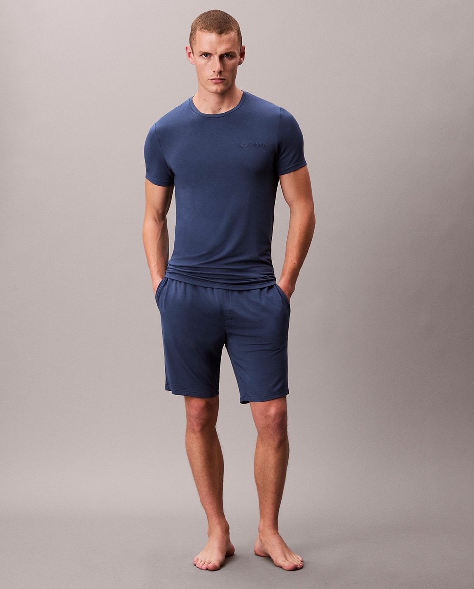 Calções de Pijama Azul-índigo-1