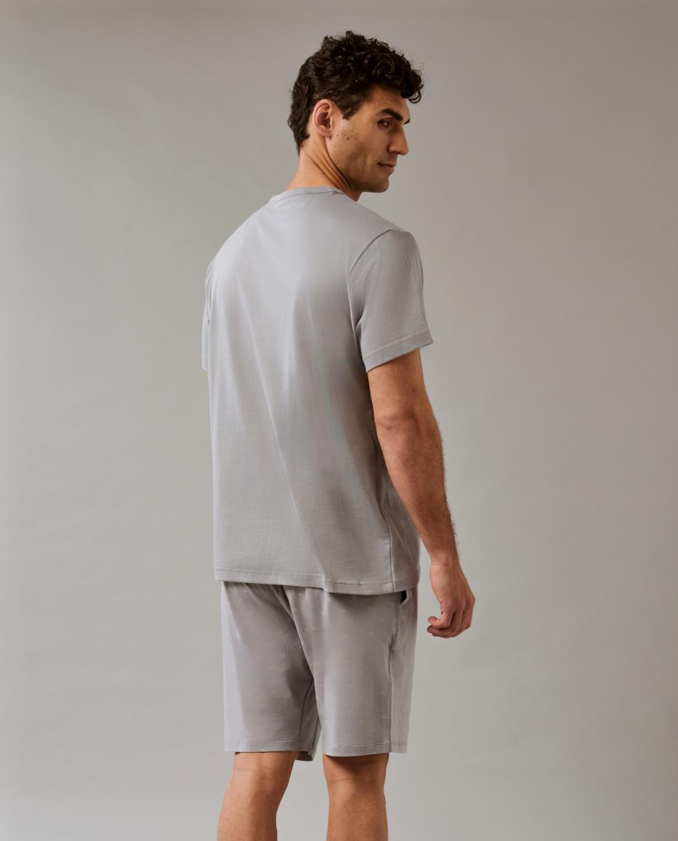 Conjunto de Pijama Curto Cinzento-2