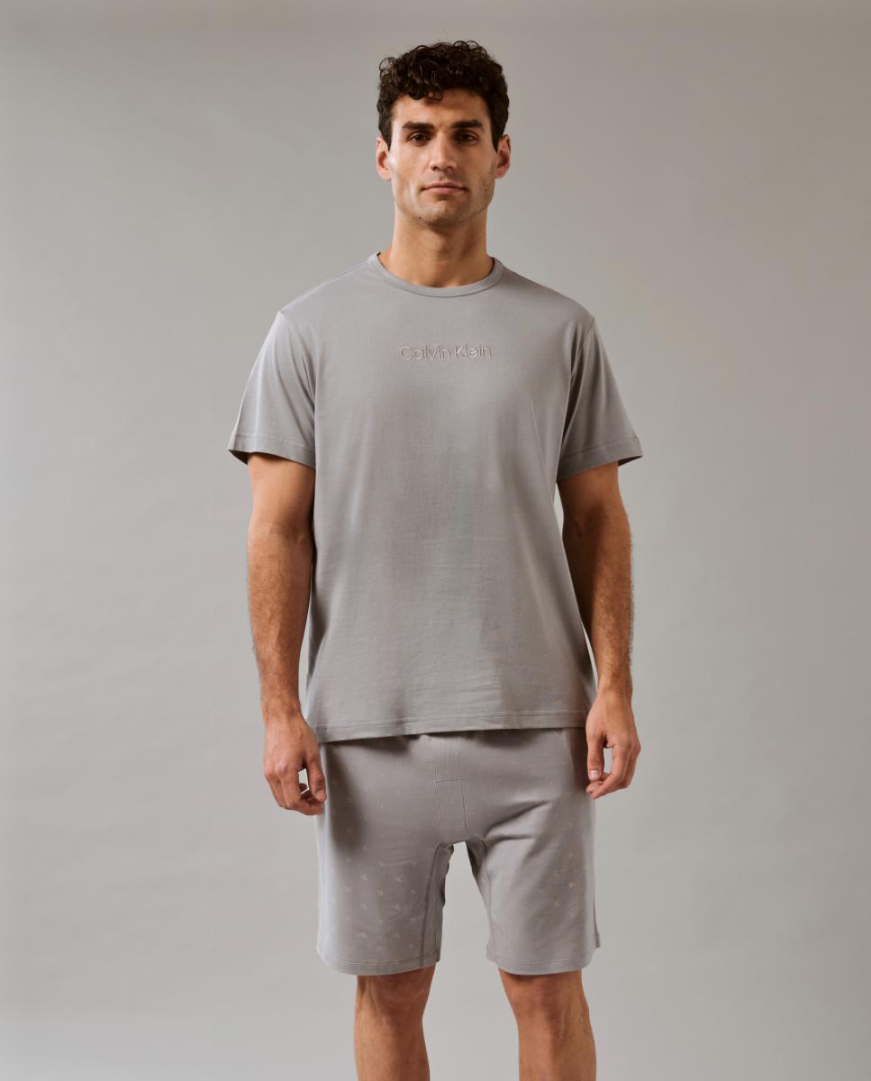 Conjunto de Pijama Curto Cinzento-3